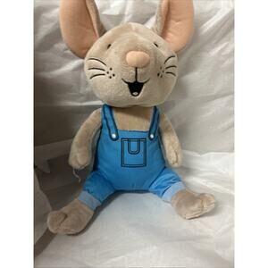 Kohls Cares for Kids If You Give a Mouse Cookie Tan 15” Plush Blue Overalls